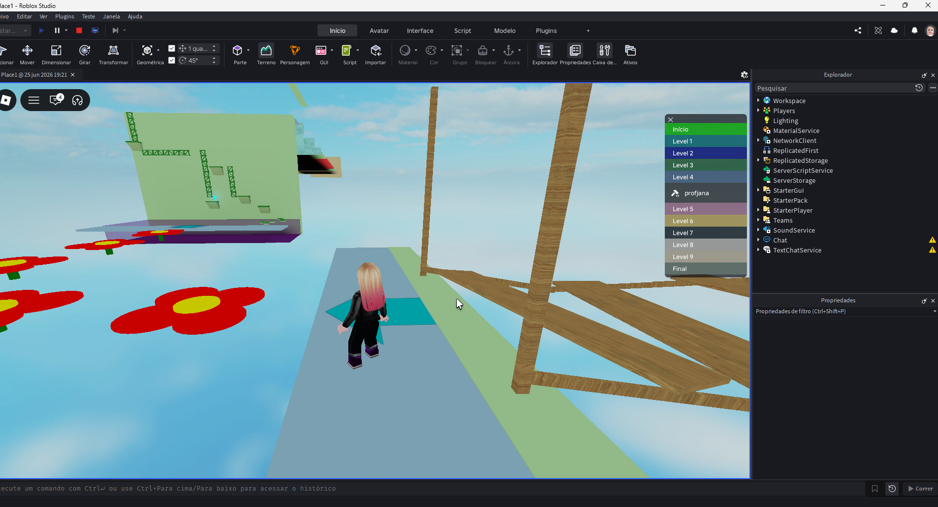 Projeto de jogo criado no Roblox Studio
